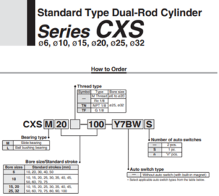 Thông số Xi lanh khí SMC CXSM32-100